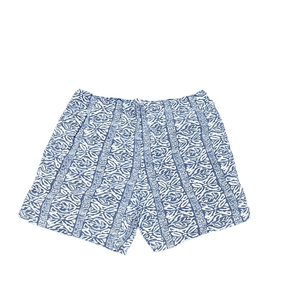 Burt Pulitzer Collector’s Edition Swim Trunks in a Blue Batik Print. Size L. EUC